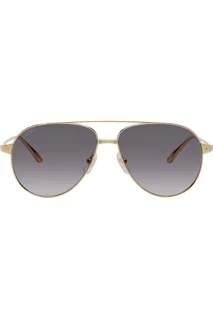 Cartier Women Aviator Sunglasses - Gold Aviator Sunglasses