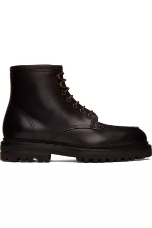 Brunello Cucinelli Men Boots - Brown Pull-Up Boots