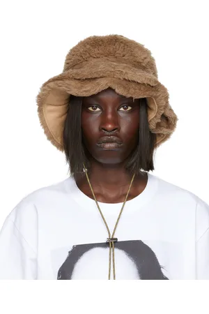 SACAI Brown Faux-Shearling Bucket Hat