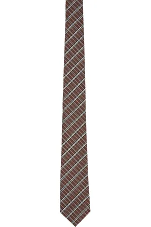 Burberry Men Neckties - Brown Micro Check Tie