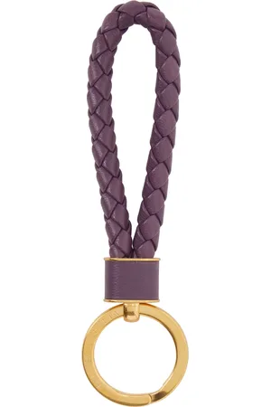 Bottega Veneta Purple Intreccio Keychain