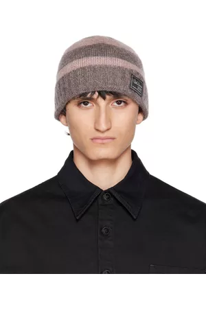 RAF SIMONS Pink & Brown Patch Beanie
