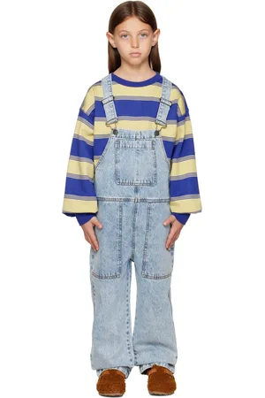 Main Story Kids Blue Faded Overalls