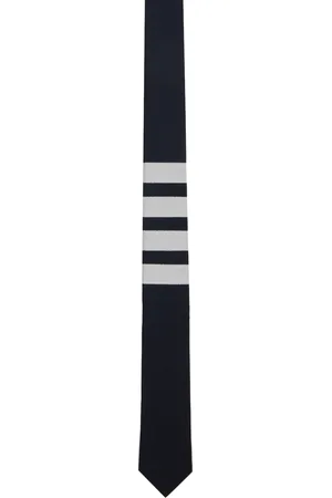 Thom Browne Navy 4-Bar Tie