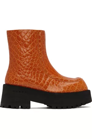Marni Women Boots - Orange Zip Boots