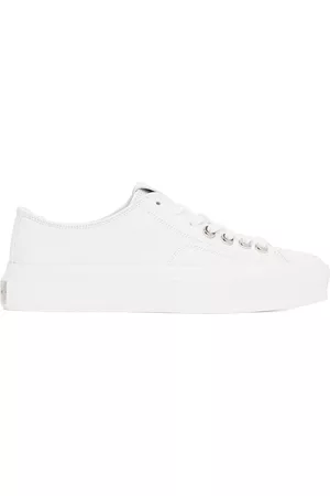 Givenchy Women High Top Sneakers - White Grained City Sneakers