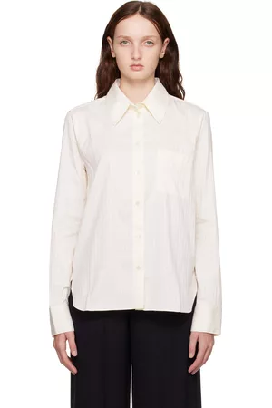 BITE Women Sleeveless Shirts - Off-White Stripe Shirt
