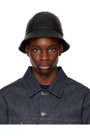 Maison Kitsuné Black Faux-Leather Bucket Hat
