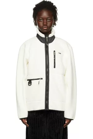 Rains Women Fleece Jackets - White Heavy Jacket