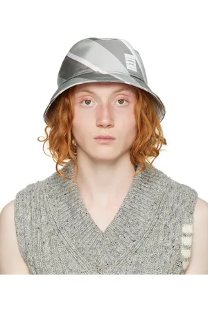 Thom Browne Men Hats - Gray Mogador Bucket Hat