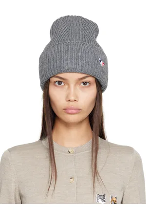 Maison Kitsuné Gray Tricolor Fox Beanie