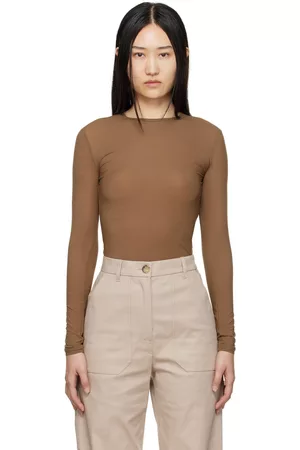 Max Mara Women Long Sleeve - Brown Gazza Long Sleeve T-Shirt