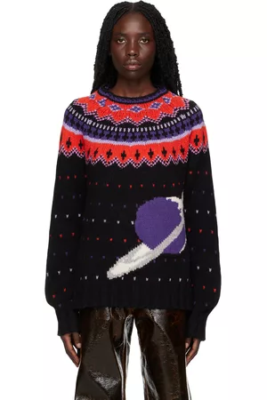 Msgm Women Sweaters - Black Space Sweater
