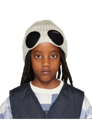 C.P. Company Kids Off-White Goggle Beanie