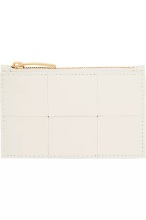 Bottega Veneta White Zipped Card Case