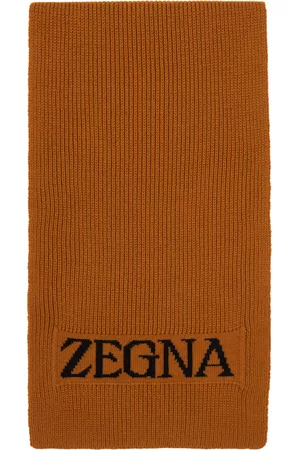 Z Zegna Men Scarves - Orange Logo Scarf