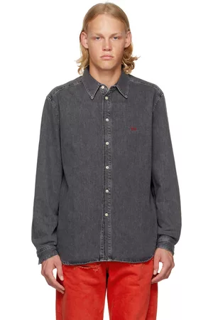 Diesel Men Denim Shirts - Gray D-Simply Denim Shirt
