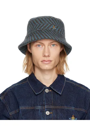 Vivienne Westwood Gray & Blue Striped Bucket Hat
