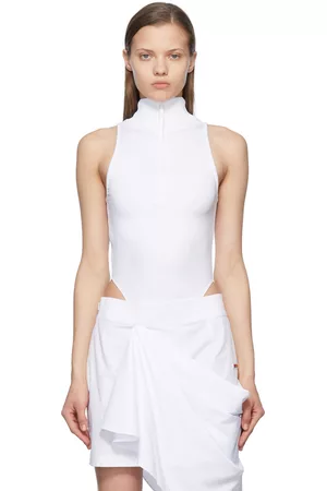 Reebok Women Bodies - White Recycled Polyester Bodysuit