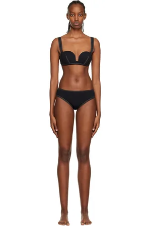 La Perla Women Bikini Bottoms - Black Contrast Stitch Bikini Bottom
