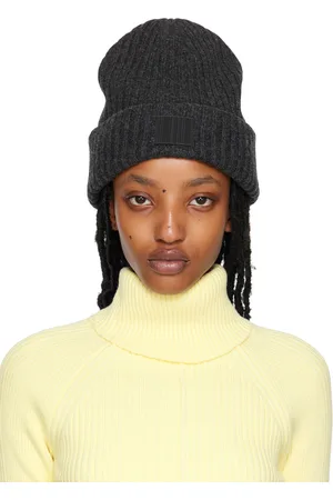 Marc Jacobs Gray Ribbed Beanie
