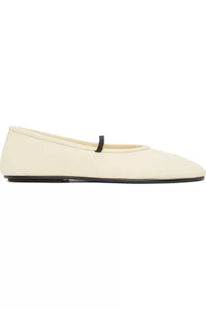 The Row Off-White Elastic Ballerina Flats
