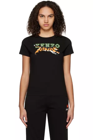 Kenzo Women T-shirts - Black Paris Pixel Classic T-Shirt