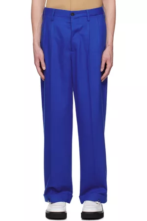 Marni Men Pants - Blue Tuxedo-Style Trousers