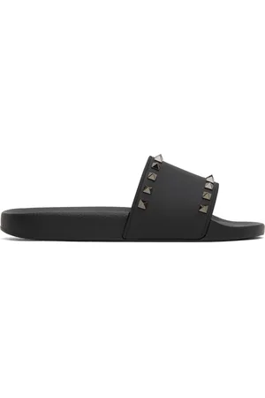 VALENTINO GARAVANI Black Rockstud Slides