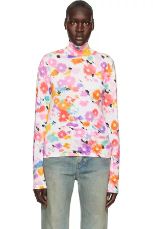 Msgm Women Turtlenecks - Multicolor Printed Turtleneck