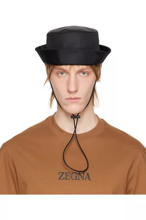 Z Zegna Black Chin Strap Bucket Hat