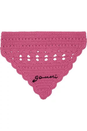Ganni Pink Embroidered Bandana