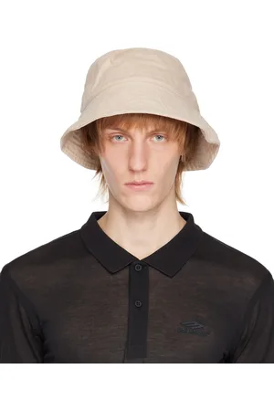 Balenciaga Men Hats - Beige Logo Denim Bucket Hat
