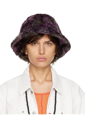 NEEDLES Women Hats - Purple & Green Faux-Fur Bucket Hat