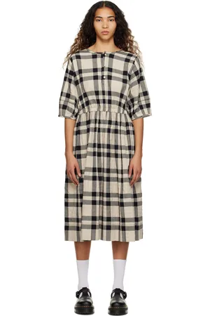 YMC Black & Beige Garden Midi Dress