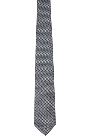 Tom Ford Men Neckties - Black & Blue Jacquard Tie