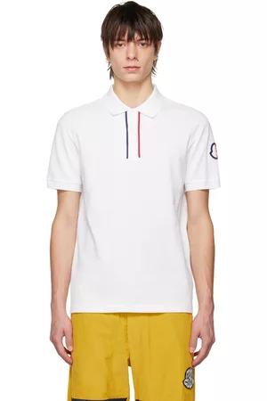 Moncler White Embroidered Polo