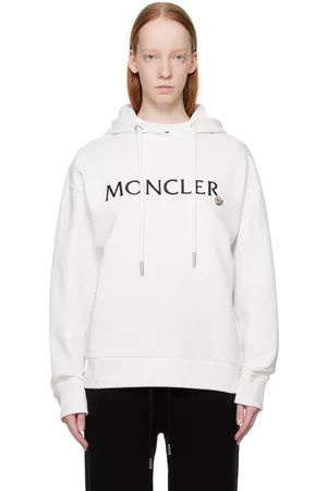 Moncler White Drawstring Hoodie