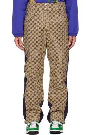 GUCCI Track pants GG SUPREME in beige/ brown