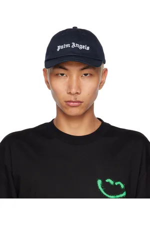 Palm Angels Men Caps - Navy Embroidered Baseball Cap