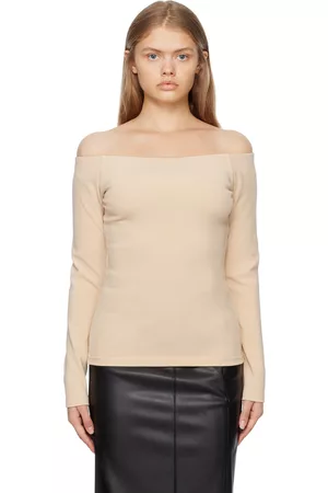 ESSE SSENSE Exclusive Beige Off-The-Shoulder Long Sleeve T-Shirt