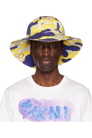 Marni Men Hats - Yellow Cloudyflower Bucket Hat