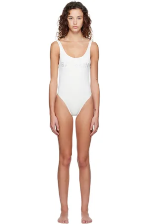 Balmain Off-White Crystal One-Piece Swimsuit