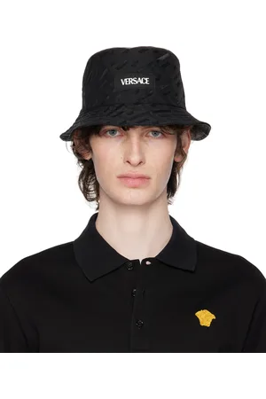 VERSACE Black Reversible 'La Greca' Bucket Hat