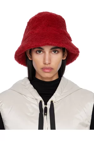 Max Mara Women Hats - Red Fleece Bucket Hat