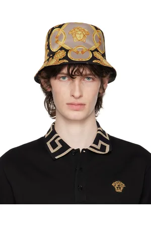 Versace Black & Gold Heritage Print Bucket Hat