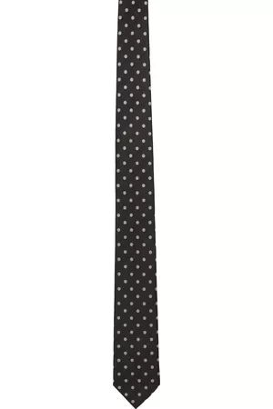 DRIES VAN NOTEN Men Neckties - Black Polka Dot Tie