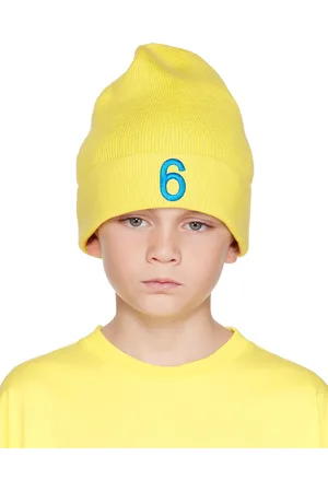 Maison Margiela Kids Yellow '6' Beanie