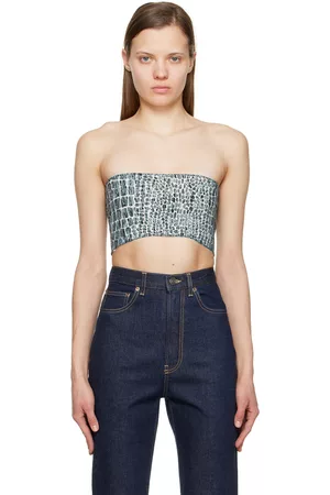 Alaïa Blue Graphic Tube Top