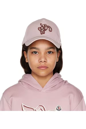 Moncler Kids Pink Embroidered Cap